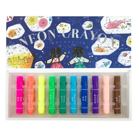 コクヨ(KOKUYO) 蛍光くれよん 10色